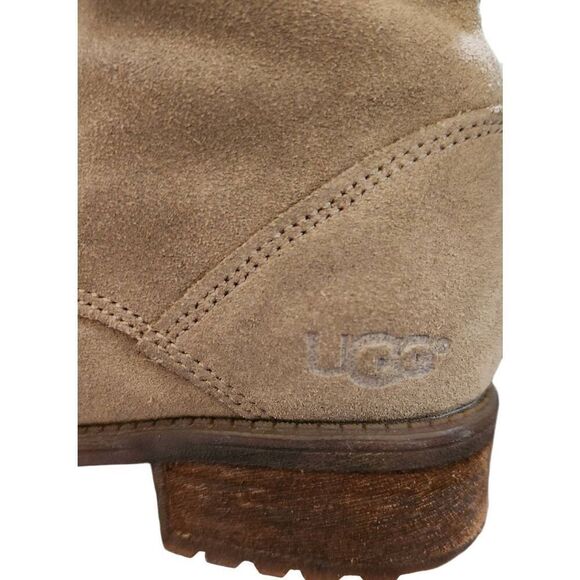UGG AUSTRALIA GRADIN CHESTNUT LEATHER WATER RESISTANT BOOTS  SIZE 8 MISSING TAG - Picture 4 of 5
